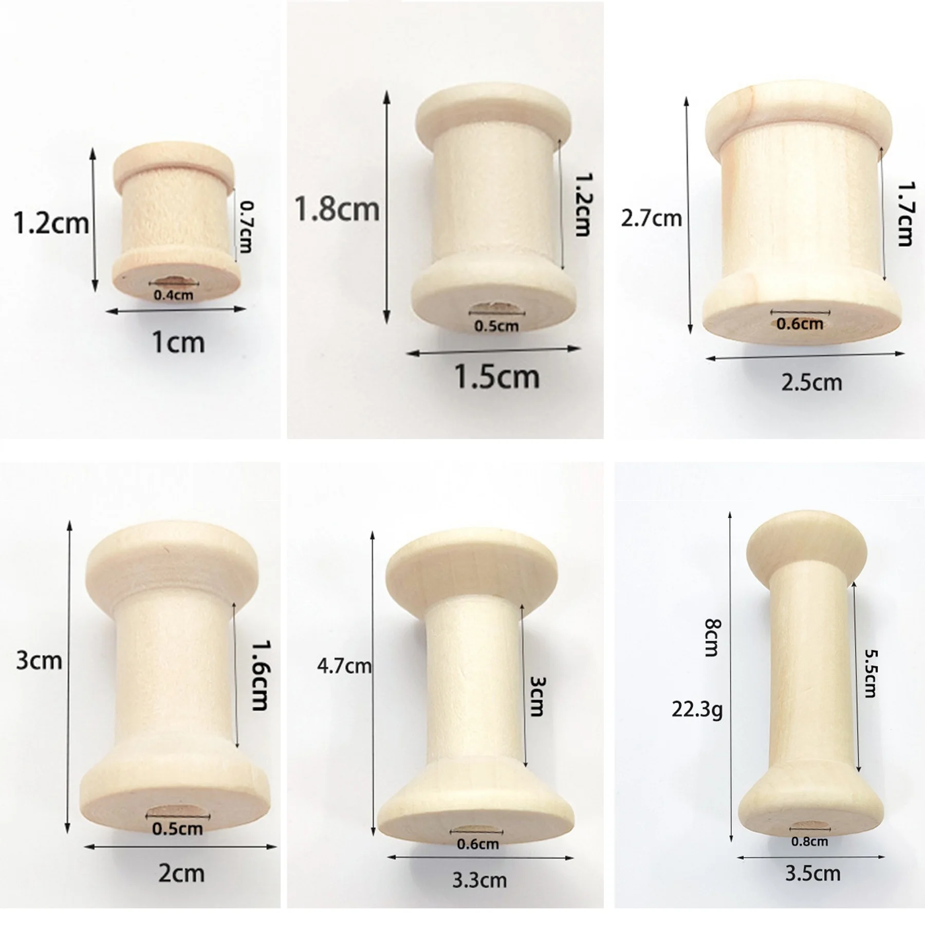 Organza Ribbon Spool - 10/5 sztuk Mini drewniane szpule puste