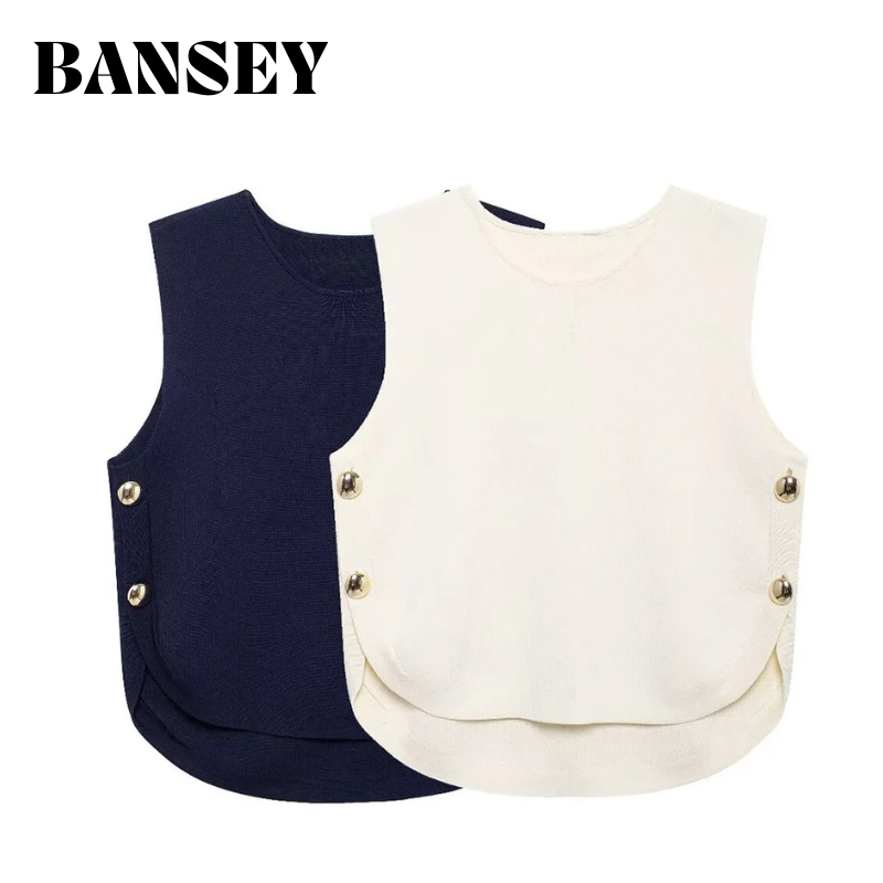 Embellish Knit - 2025 Damski elegancki top bez rękawów