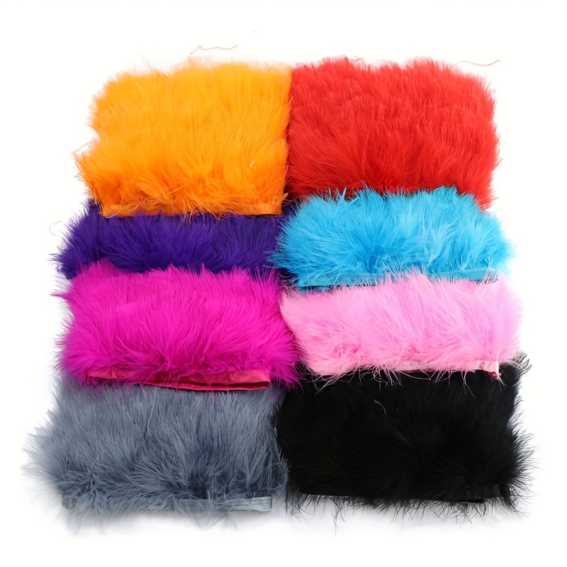 Feather Trim Marabou - Puszyste pióra indycze, frędzle, wstążka, 8-10