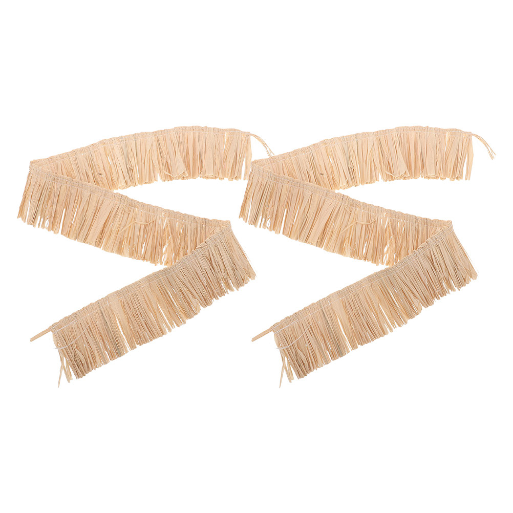 Tassel Fringe Trim - 2 szt. Frędzle z rafii, plecione