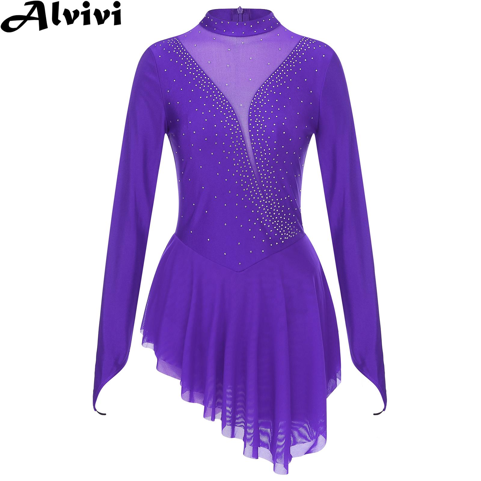 Rhinestone Banding Trim - Kobiety łyżwiarstwo figurowe gimnastyka trykot sukienka