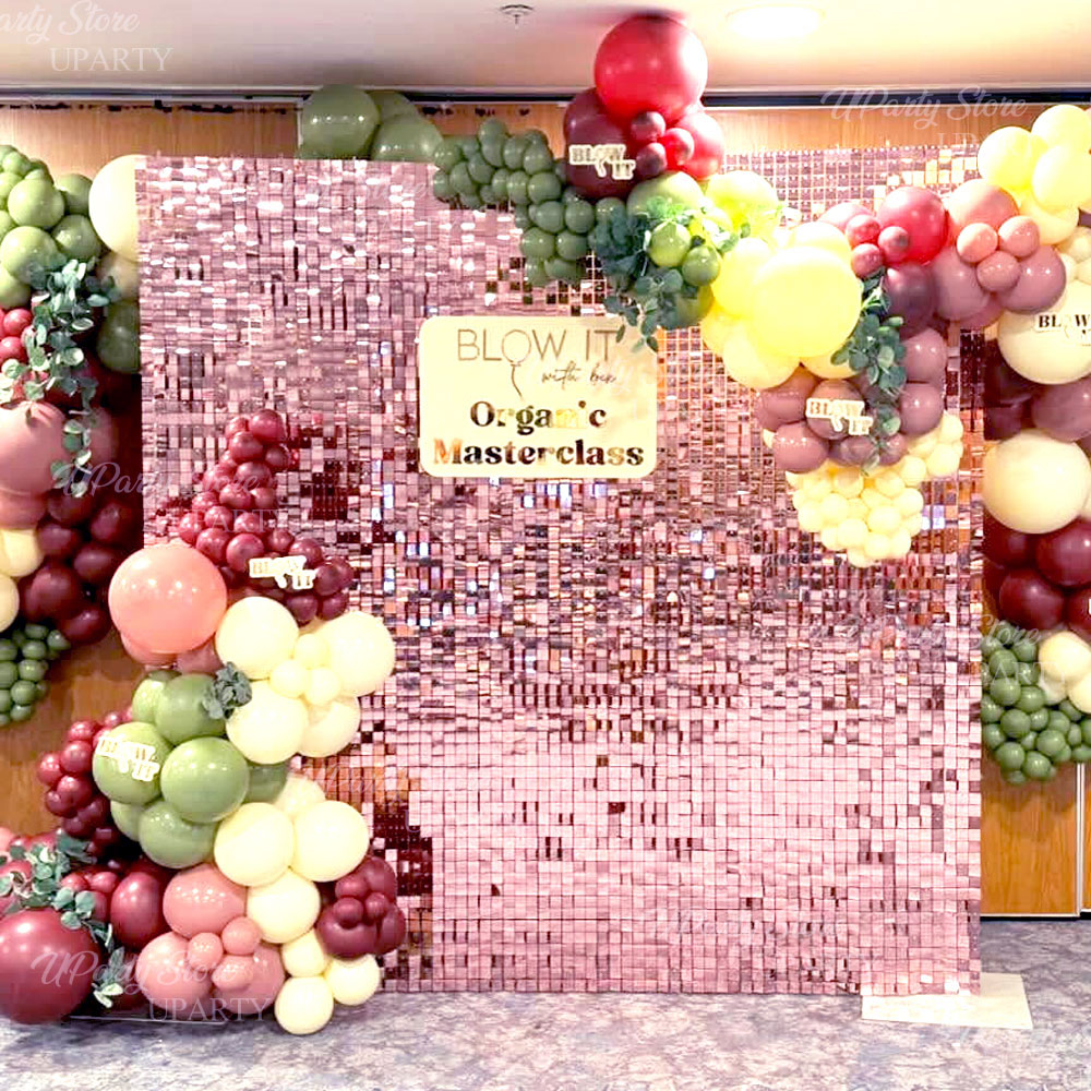 Sequin Fabric Panel - Błyszczące Różowe Panele Ścienne 24-12 szt.