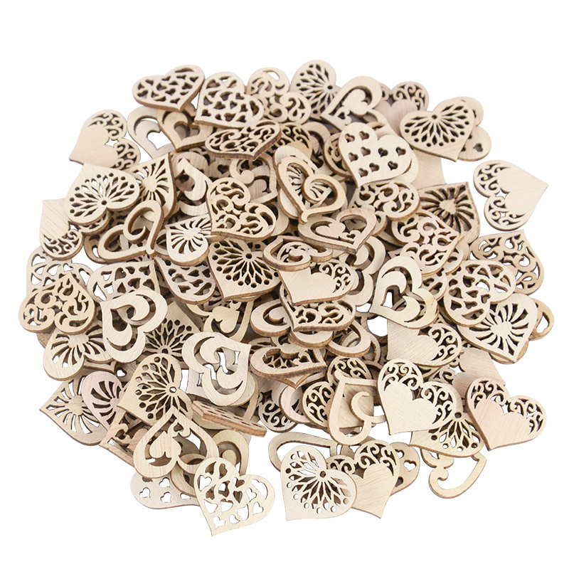 Craft Embellishments - 50/100 sztuk wydrążone serce wzór małe