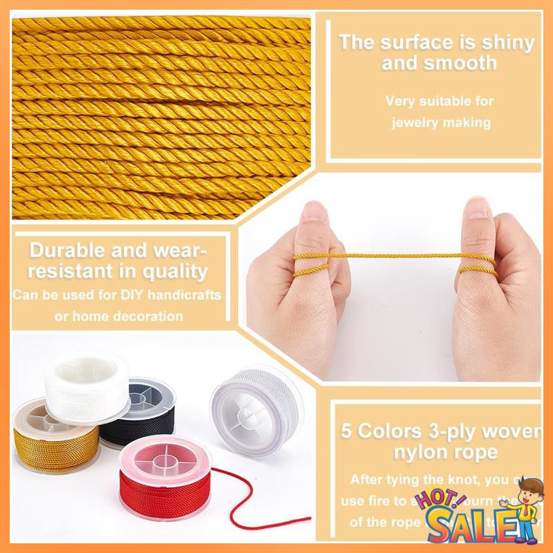 Cord Trim Twisted - AB68 Skręcony sznurek nylonowy 3-warstwowy satynowy