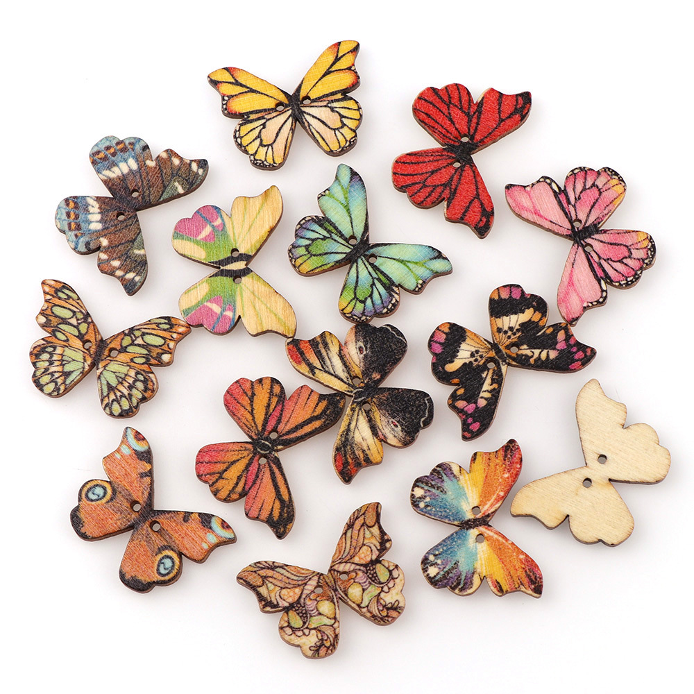 Embellishments For Scrapbooking - 50 szt. drewnianych guzików w kształcie