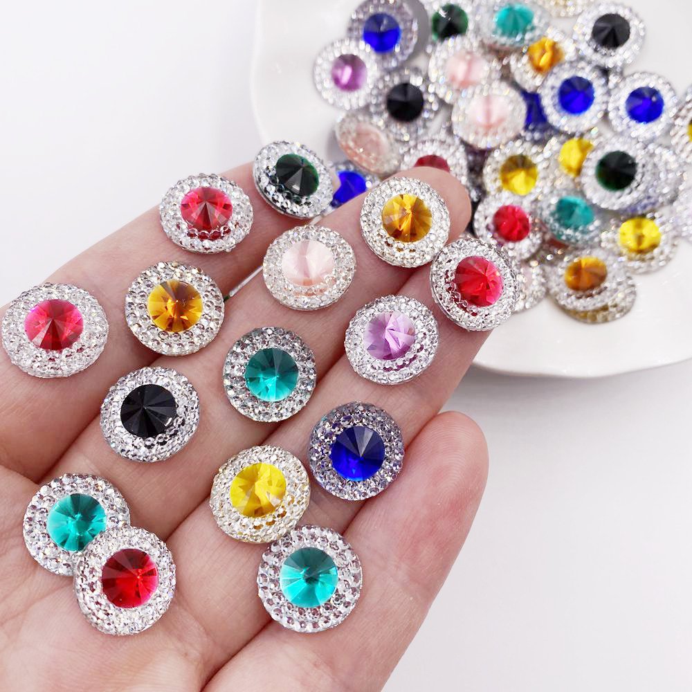 Embellishment Glue Craft - Żywica 10/12/16mm podwójny kolor wypukły kryształ