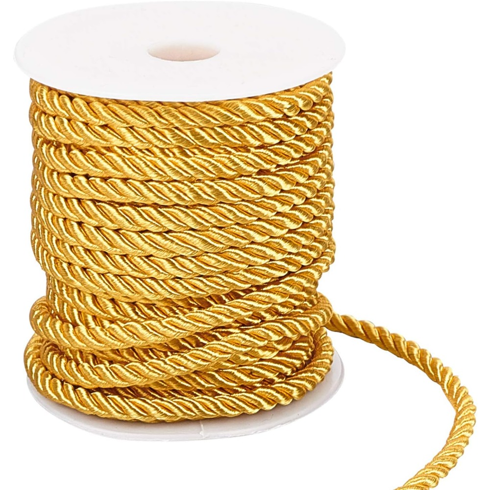 Cord Trim Twisted - 59 stóp Złoty sznurek 5 mm