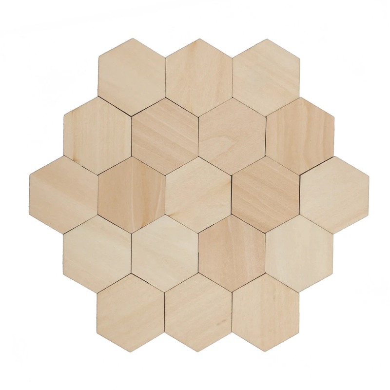 Craft Embellishments - 10-120mm Drewniane Sześciokątne Półfabrykaty Niewykończone Drewniane