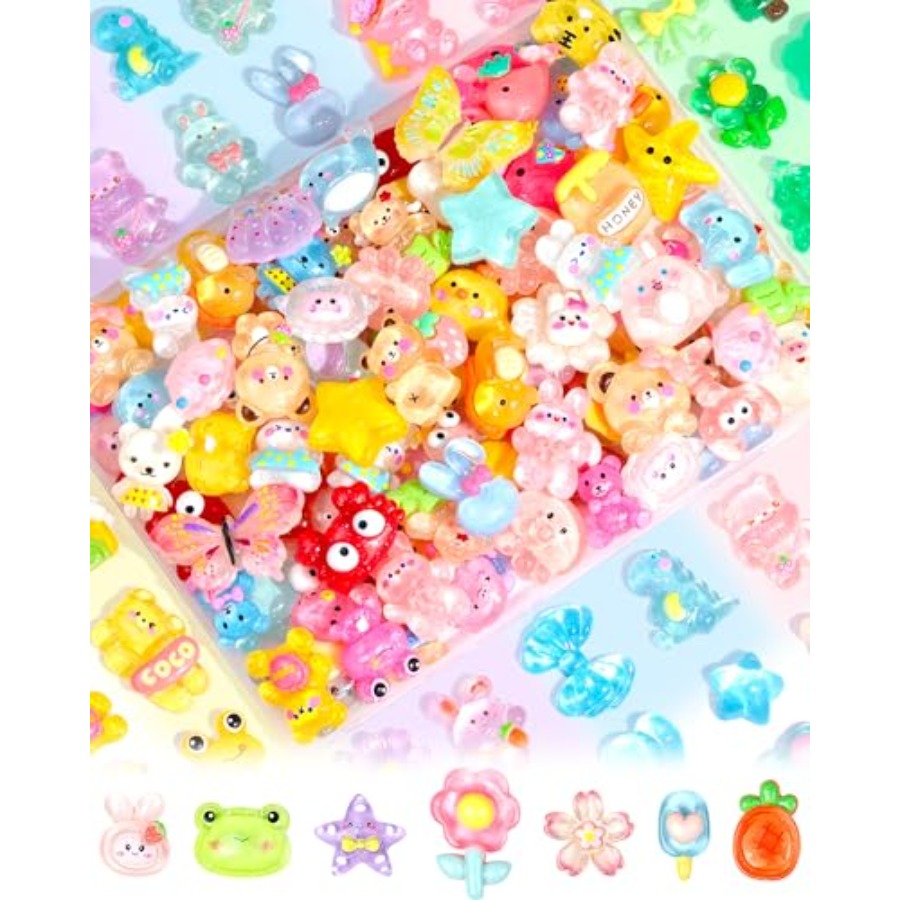 Easter Craft Embellishment Set - 100 SZTUK Uroczych Ozdób do Slime,