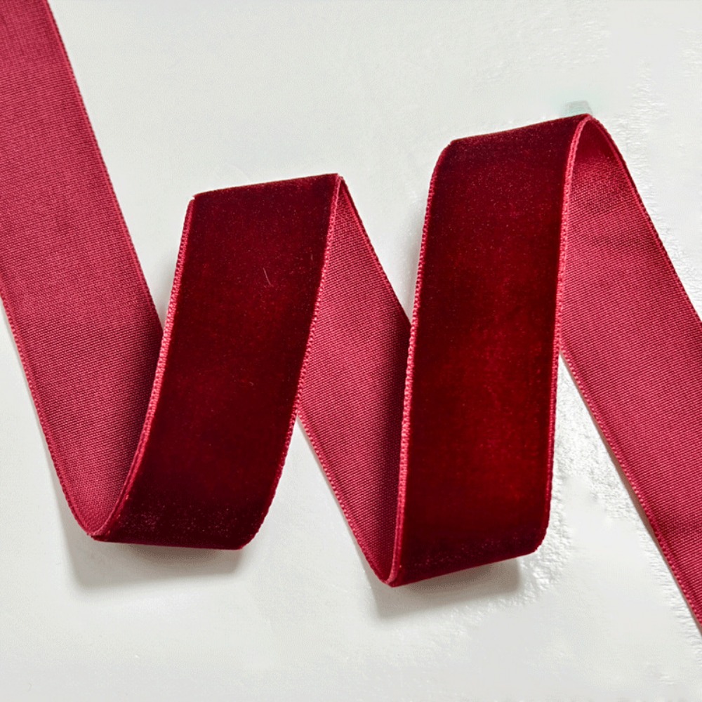 Velvet Ribbon Roll - 5 Jardów/Rolka Aksamitna Wstążka DIY 6/10/15/20/25/40mm