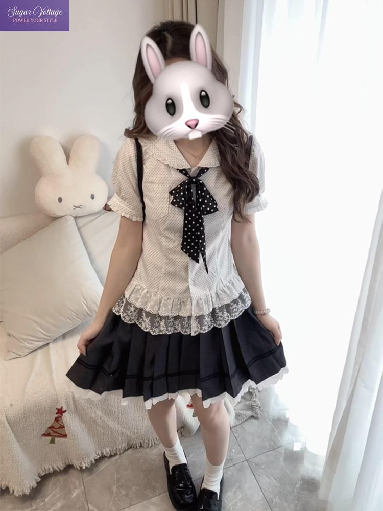 Elastic Lace Trim - Nowy Słodki Zestaw Dwuczęściowy Damski z