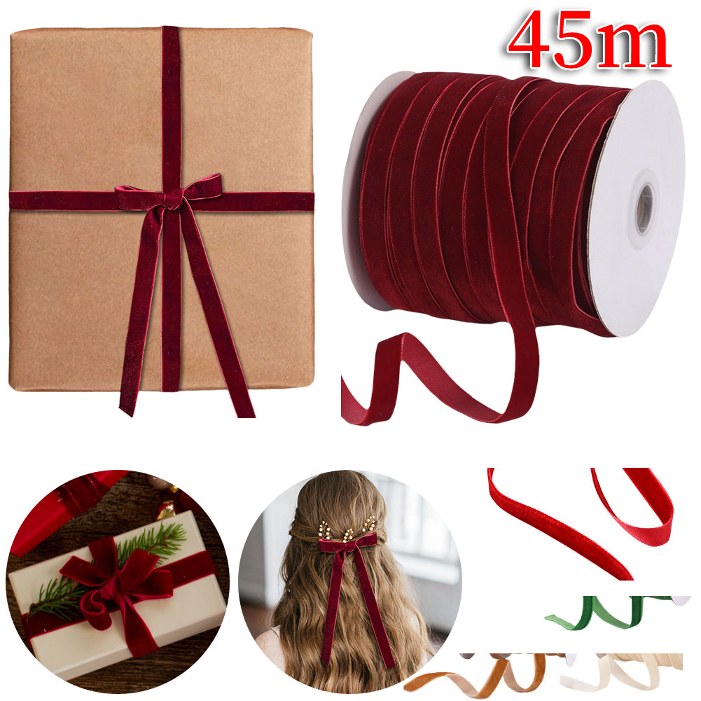 Velvet Ribbon Roll - Wstążka aksamitna wstążka dekoracyjna ze szpulą