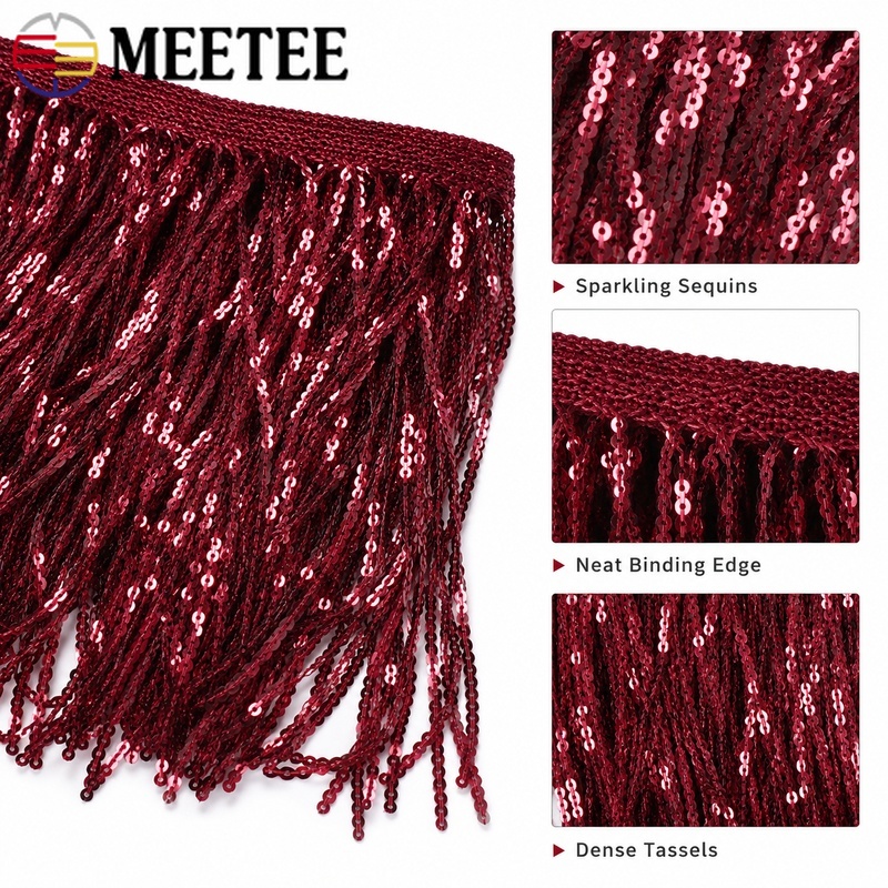 3/5 Jardów 20cm Cekinowa Taśma – Fringe Ribbon Sewing recenzja i cena