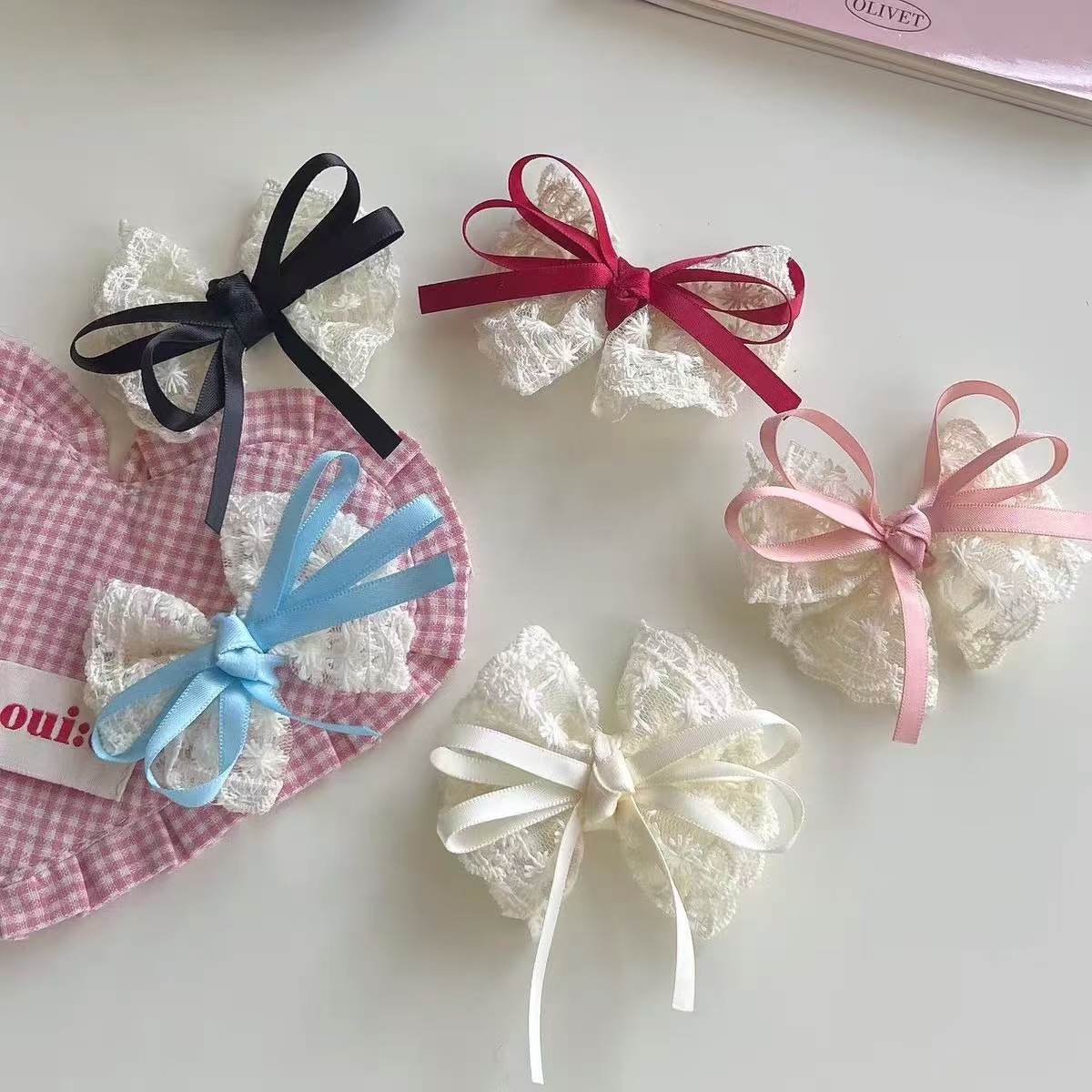 2 szt. Eleganckie spinki do wł – Lace Ribbon Trim recenzja i cena