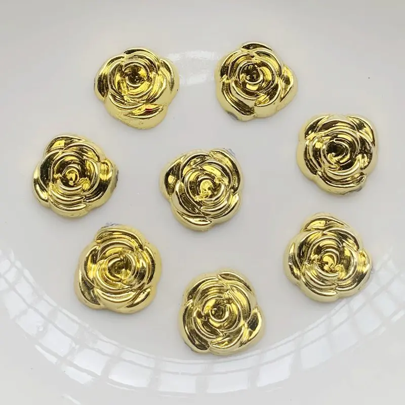 40 szt. 14mm Złote Różane Kwia – Embellishment Glue Craft recenzja i cena