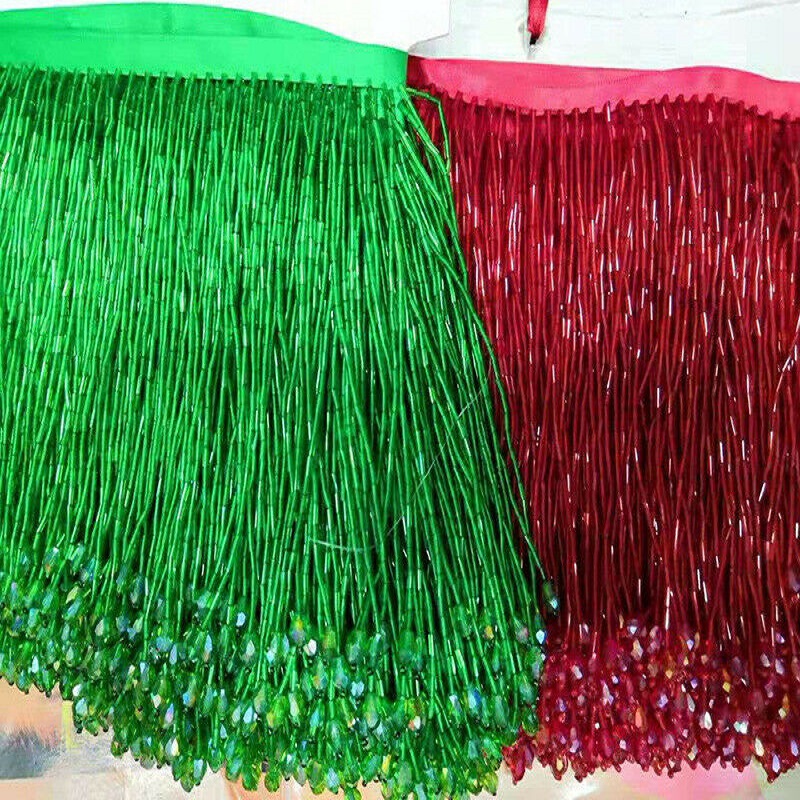90x15cm kryształowe frędzle ko – Beaded Trim Fringe recenzja i cena