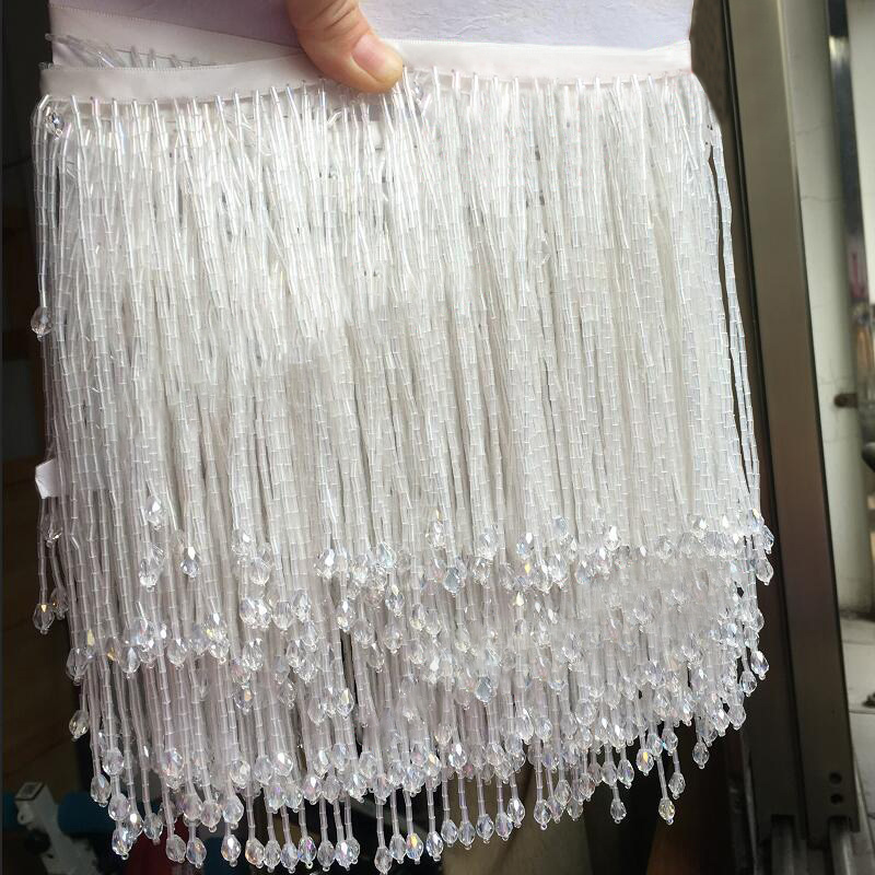 90x15cm kryształowe frędzle ko – Beaded Trim Fringe recenzja i cena