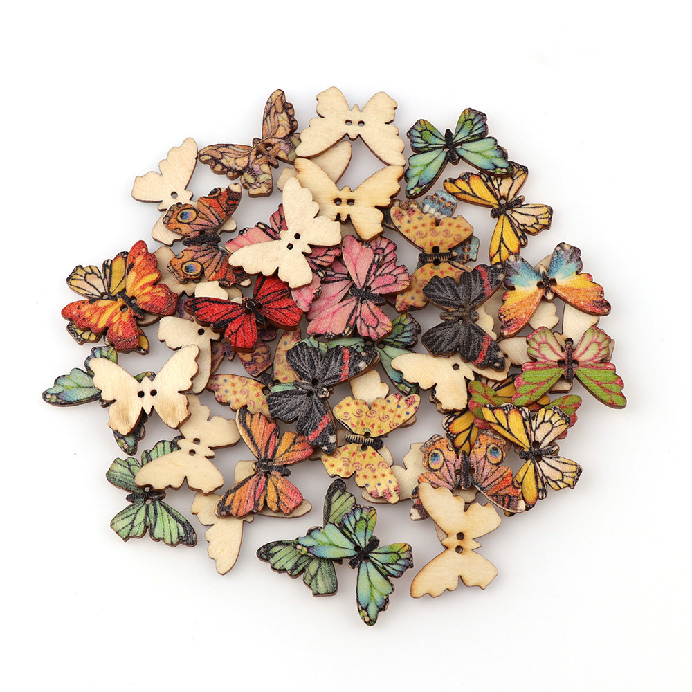 50 szt. drewnianych guzików w  – Embellishments For Scrapbooking recenzja i cena