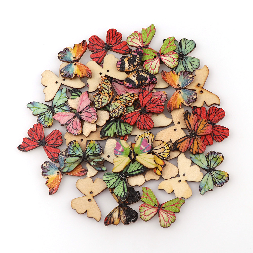 50 szt. drewnianych guzików w  – Embellishments For Scrapbooking recenzja i cena