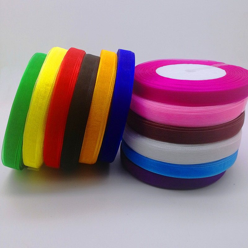 Hot 10mm 50 jardów szpula saty – Organza Ribbon Spool recenzja i cena