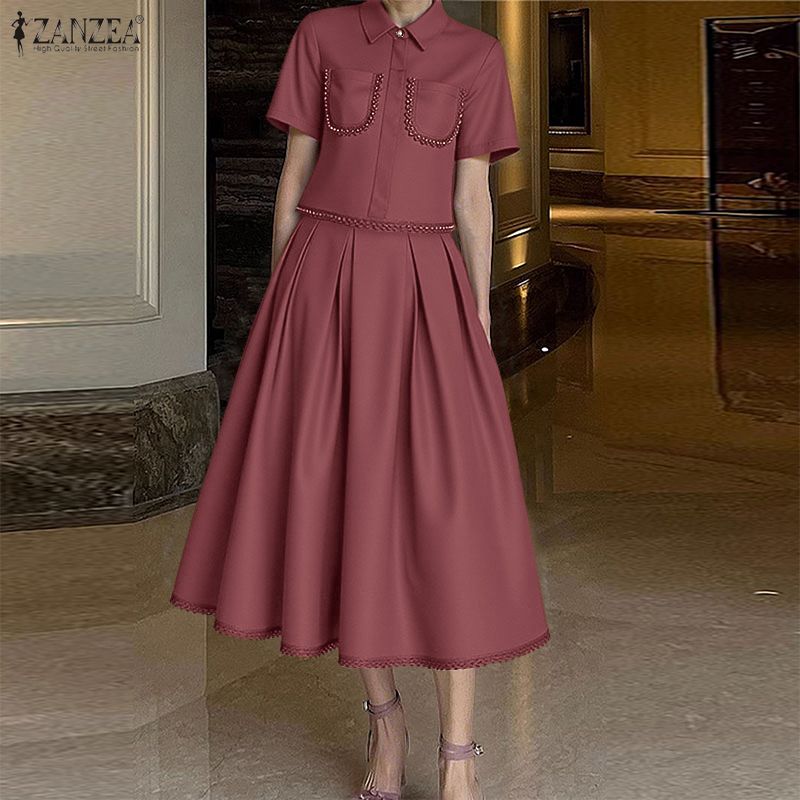 ZANZEA Eleganckie komplety spó – Elastic Lace Trim recenzja i cena
