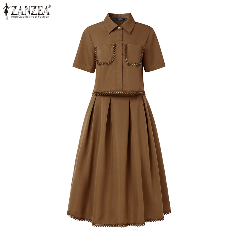ZANZEA Eleganckie komplety spó – Elastic Lace Trim recenzja i cena