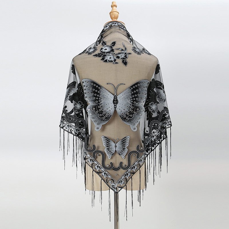 Moda trójkątny szalik motyl ha – Tassel Fringe Trim recenzja i cena