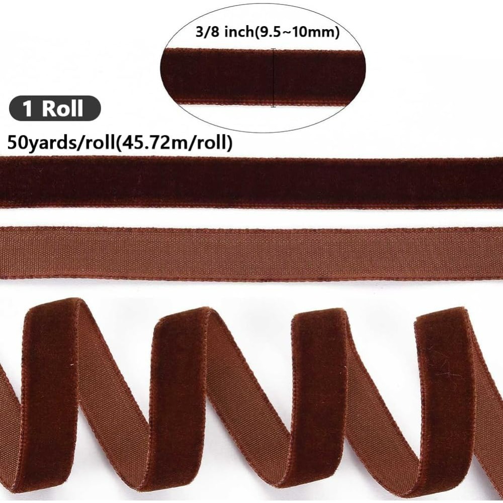 50 Jardów 3/8 Cala Kokosowo Br – Velvet Ribbon Roll recenzja i cena