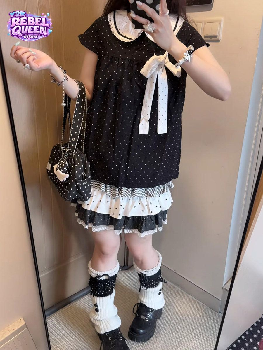 Zestaw dwuczęściowy Y2K Kawaii – Elastic Lace Trim recenzja i cena