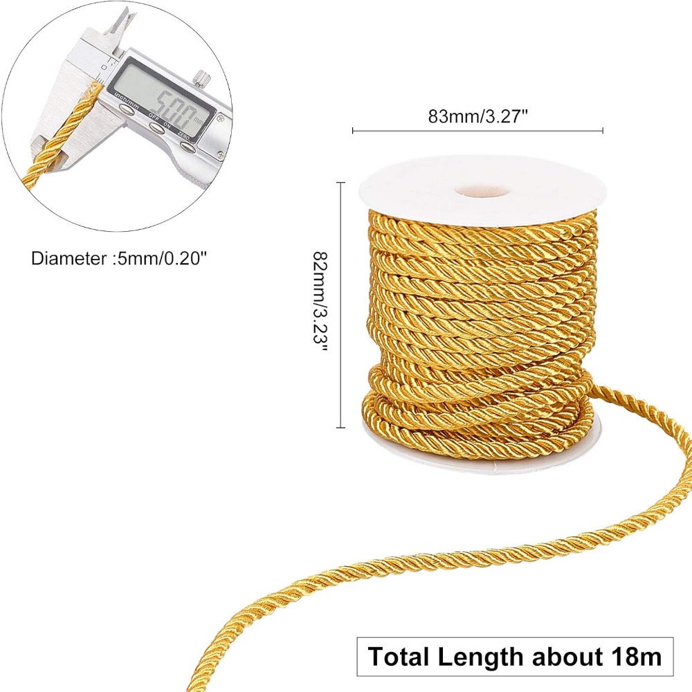 59 stóp Złoty sznurek 5 mm Skr – Cord Trim Twisted recenzja i cena
