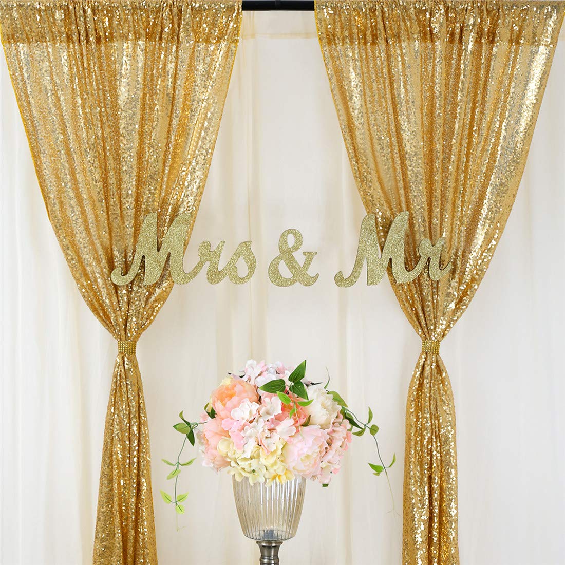 2PCS Gold Sequin Party Backdro – Sequin Fabric Panel recenzja i cena