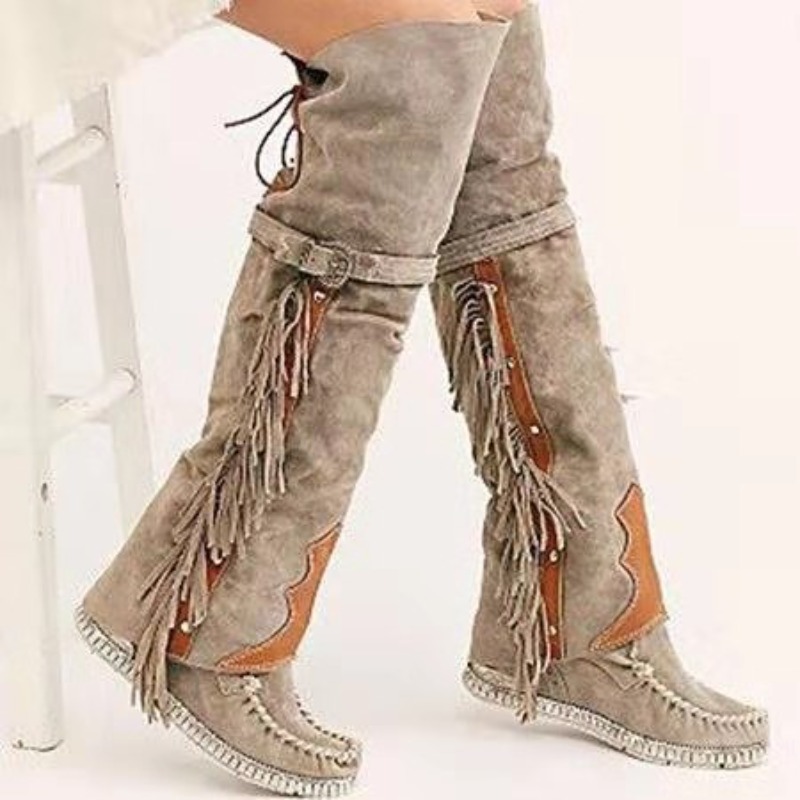 2026 Nowe damskie kozaki za ko – Tassel Fringe Trim recenzja i cena