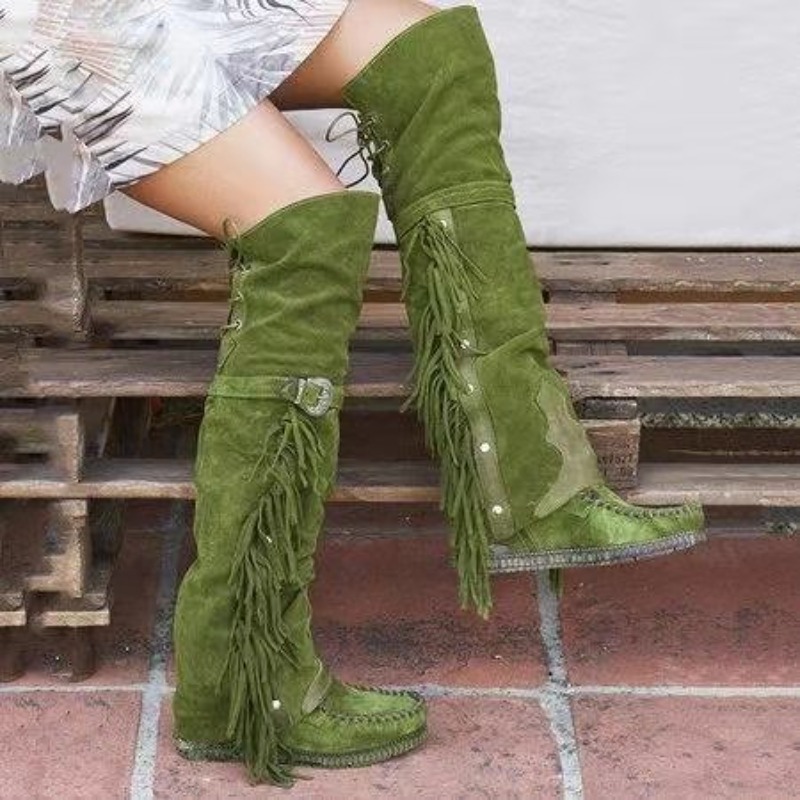 2026 Nowe damskie kozaki za ko – Tassel Fringe Trim recenzja i cena